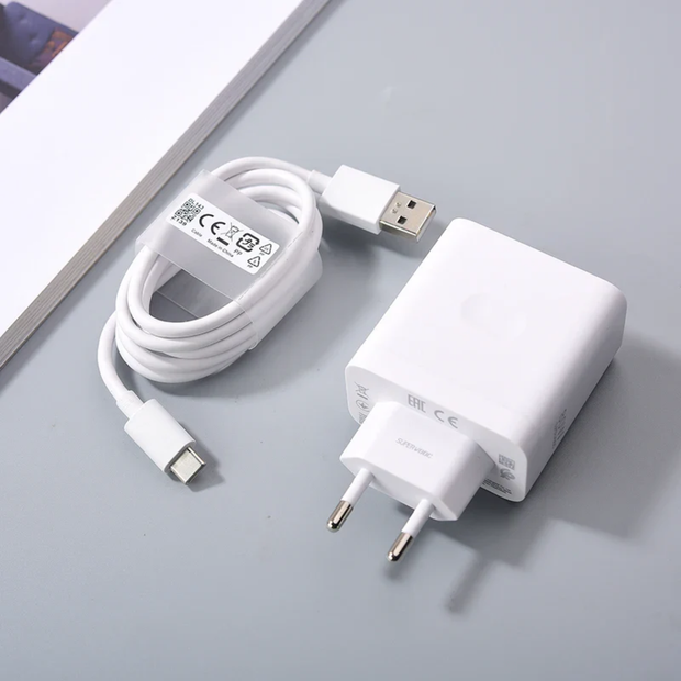 The Oppo 80W SuperVOOC Fast Charge Adapter with Cable