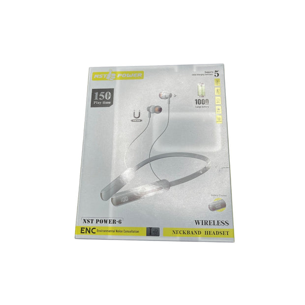 Wireless Bluetooth Neckband Earphones – Beige/Gold Edition